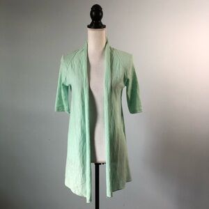 EILEEN FISHER | Mint Green Open Style Duster Cardigan Sz XXS